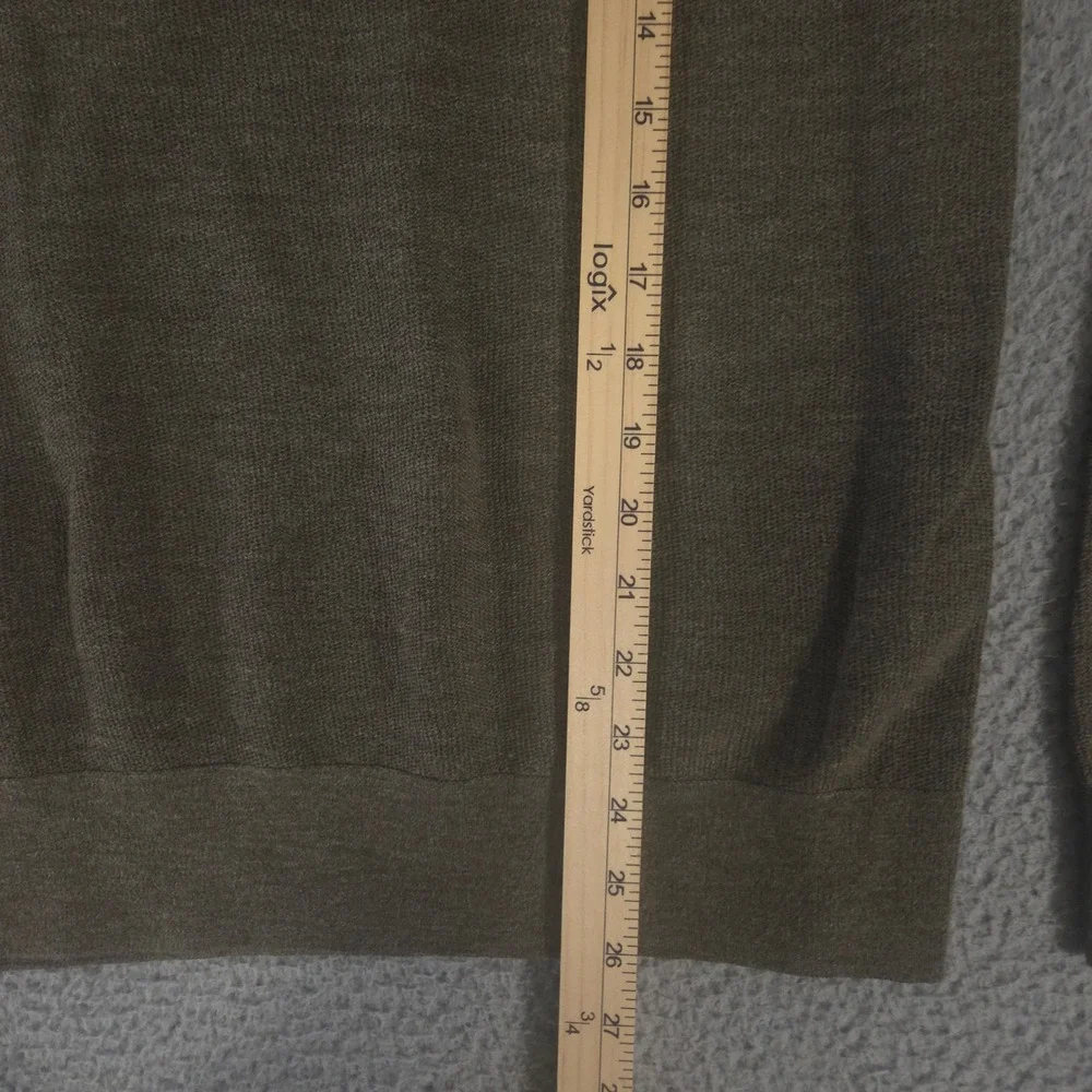 Banana Republic Sweater Mens M Olive Green Textured Knit Crewneck Cotton Blend